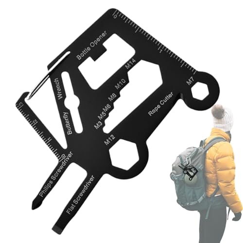 Xujuika Brieftaschen-Mehrzweckwerkzeug, Brieftaschen-Multitools - Multifunktionswerkzeug-Überlebenskarte - Brieftasche Mehrzweck-Bieröffner aus rostfreiem Stahl, Karte im Kreditkartenformat für von Xujuika
