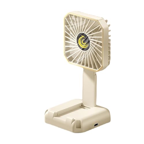 Xujuika Handgehaltener Ventilator,Klappbarer Persönlicher Tragbarer Kühlventilator - 3-stufiger Luftkühler mit Handyhalter für Unterwegs von Xujuika