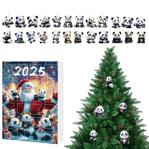 Xujuika Panda Weihnachten Advent Countdown - Panda Ornamente Countdown Kalender 24 Tage 2025-2D Acryl Tier Ornamente für Weihnachtsbaum Fenster Wand Tür Auto Rückspiegel Rucksack Xujuika Panda Weihnachten Advent Countdown - Panda Ornamente Countdown Kalender 24 Tage 2025-2D Acryl Tier Ornamente für Weihnachtsbaum Fenster Wand Tür Auto Rückspiegel Rucksack von Xujuika