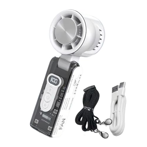 Xujuika Tragbarer Handventilator | Mit LED-Leuchte Wiederaufladbarer Handventilator,Persönliches Kühlgerät mit Wiederaufladbarem Akku für Camping Bürobedarf Reisen von Xujuika