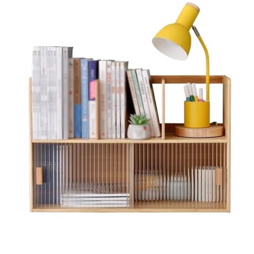 Bücherregal Wohnzimmermöbel Bambus-Desktop-Bücherregal mit großer Kapazität, mit Glasschienen, Schranktür-Aufbewahrungsregal, for das Home-Office-Studien-Organizer-Regal für Wohnzimmer,Schlafzimmer(L6 Bücherregal Wohnzimmermöbel Bambus-Desktop-Bücherregal mit großer Kapazität, mit Glasschienen, Schranktür-Aufbewahrungsregal, for das Home-Office-Studien-Organizer-Regal für Wohnzimmer,Schlafzimmer(L6 von Xumh2024-3