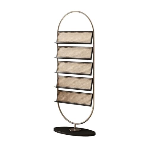 Bücherregal Wohnzimmermöbel Moderner, einfacher Zeitschriftenständer, mehrschichtiges Lagerregal, Haushaltsbücherregal, kleines Bodenregal for Schlafzimmer für Wohnzimmer,Schlafzimmer(Schwarz) von Xumh2024-3