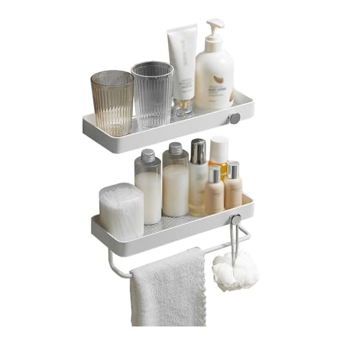 Shampoo Halterung für Dusche Duschcaddy fürs Badezimmer, 2er-Set, wandmontierter Dusch-Organizer aus Acryl mit Handtuchstange und 2 Haken, Wandregale zur Badezimmeraufbewahrung ohne Bohren Duschablage Shampoo Halterung für Dusche Duschcaddy fürs Badezimmer, 2er-Set, wandmontierter Dusch-Organizer aus Acryl mit Handtuchstange und 2 Haken, Wandregale zur Badezimmeraufbewahrung ohne Bohren Duschablage von Xumh2024-3
