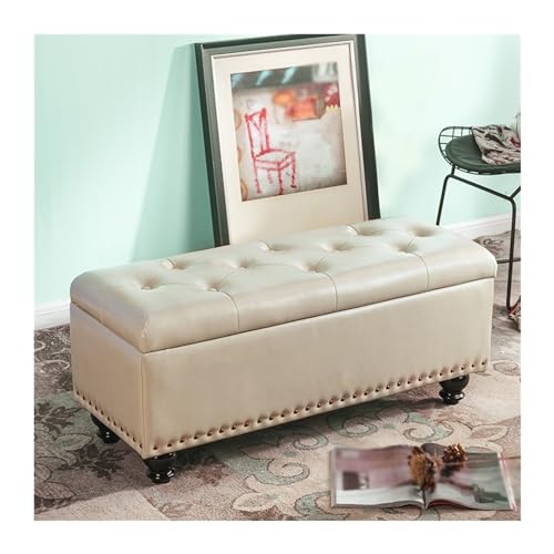 Stabile Unterstützung Multifunktionaler langer Schuhwechselhocker for den Eingang, Haushalts-Sofahocker, rechteckig, einfarbig, Eingangstürhocker, Eingangstür-Schuhwechselhocker(Beige,60cm) von Xumh2024-3