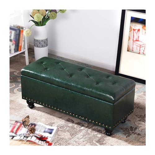 Stabile Unterstützung Multifunktionaler langer Schuhwechselhocker for den Eingang, Haushalts-Sofahocker, rechteckig, einfarbig, Eingangstürhocker, Eingangstür-Schuhwechselhocker(Dark green,100) von Xumh2024-3