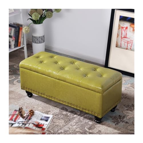 Stabile Unterstützung Multifunktionaler langer Schuhwechselhocker for den Eingang, Haushalts-Sofahocker, rechteckig, einfarbig, Eingangstürhocker, Eingangstür-Schuhwechselhocker(Olive green,100) von Xumh2024-3