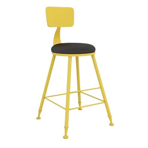 Xumh2024-3 Barhocker Tresenhocker Große Bunte Eisen Runde Bar Tisch und Stühle Balkon Bar Milch Tee Shop Hohe Hocker Moderner Barstuhl Küchenhocker(Yellow) von Xumh2024-3