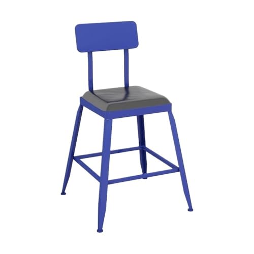 Xumh2024-3 Barhocker Tresenhocker Kleiner bunter quadratischer Stehtisch aus Eisen und Stühle for die Balkonbar, Milchteeladen, Barhocker Moderner Barstuhl Küchenhocker(Blue) von Xumh2024-3