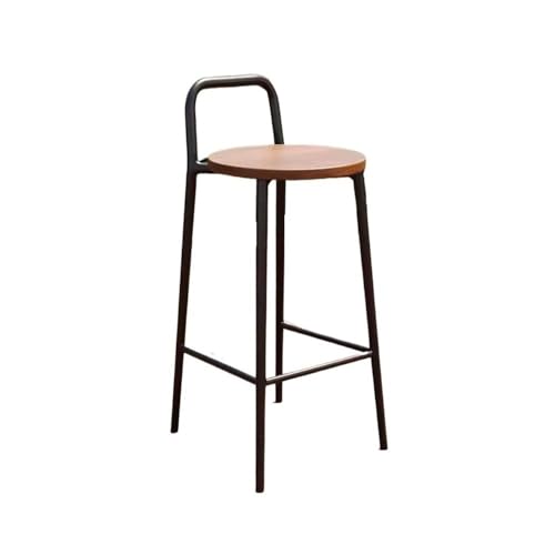 Xumh2024-3 Barhocker Tresenhocker Schwarzer Barstuhl mit Rückenlehne Home Restaurant Outdoor Indoor Eisen Hoher Hocker Holz 65/75cm Moderner Barstuhl Küchenhocker(Mittel) von Xumh2024-3