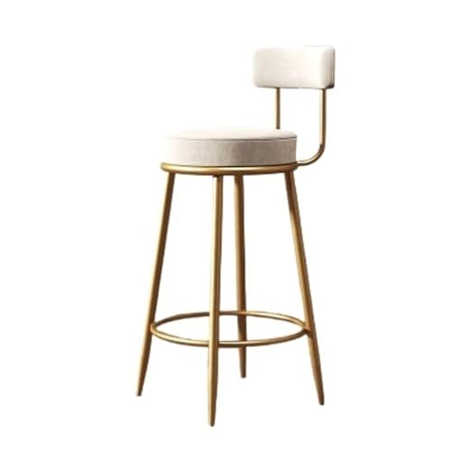 Xumh2024-3 Barhocker Tresenhocker Weißer Barthekenstuhl Schmiedeeisen Minimalist Bar Home mit Rückenlehne Stuhl Hochstuhl Moderner Barstuhl Küchenhocker(Mittel) von Xumh2024-3