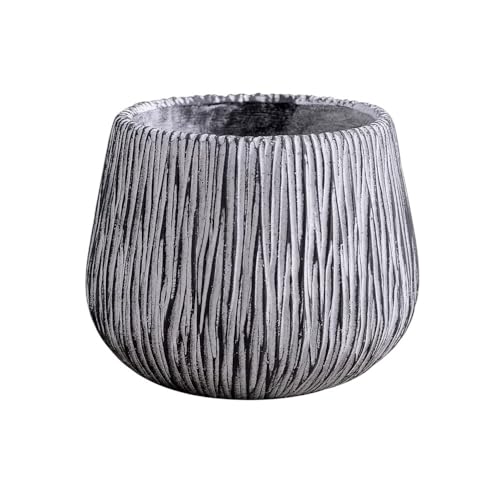 Xumh2024-3 Blumentöpfe Blumentöpfe aus Fiberglas mit Drainagelöchern, strukturierter Übertopf for den Innen- und Außenbereich, großer Blumenbehälter für Kakteen und Sukkulenten von Xumh2024-3
