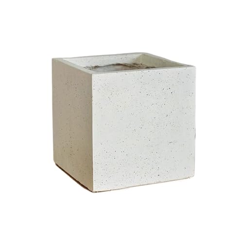 Xumh2024-3 Blumentöpfe Quadratischer Magnesium-Ton-Übertopf mit Drainagelöchern, Blumentöpfe for Haus und Garten, Blumenbehälter im Innen- Außenbereich für Kakteen und Sukkulenten von Xumh2024-3