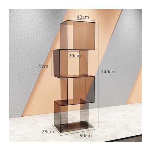 Xumh2024-3 Bücherregal Wohnzimmermöbel Mehrschichtiges Acryl-Ausstellungsregal, Schuhtaschenregal, Ausstellungsregal, Fenster-Stützenregal für Wohnzimmer,Schlafzimmer(Grigio) von Xumh2024-3