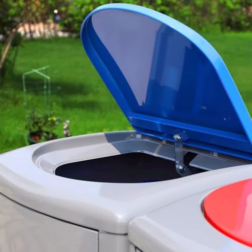 Xumh2024-3 Mülltrennsysteme 120L Mülleimer for öffentliche Außenbereiche, fußbetrieben, mit Deckel, Metall-Mülleimer von Xumh2024-3