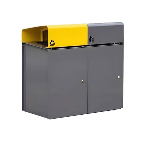 Xumh2024-3 Mülltrennsysteme Metallabfallbehälter for den Außenbereich, Doppelbox-Mülleimer for öffentliche Bereiche von Xumh2024-3