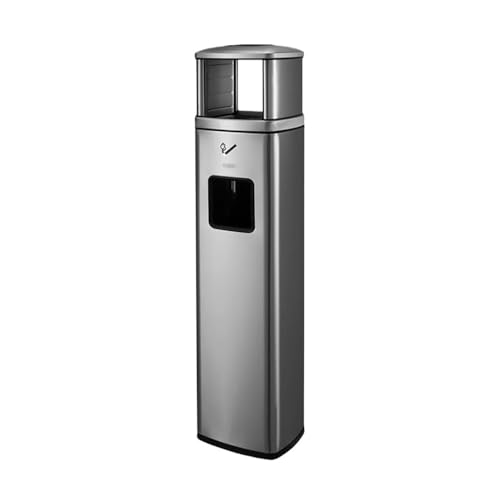 Xumh2024-3 Outdoor Säulenasche Edelstahl-Mülleimer for den Innen- und Außenbereich mit Aschenbecher, Raucherbereich, Aschensäule Stehender Aschenbecher von Xumh2024-3