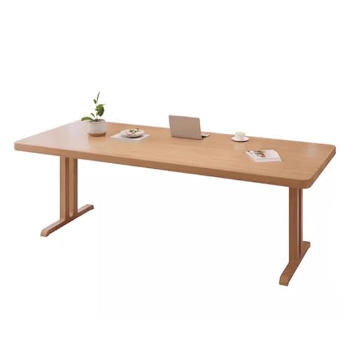Xumh2024-3 Schreibtisch Schlichter Schreibtisch aus Holz, rechteckiger Esstisch, Moderne PC-Laptop-Werkbank mit Beinen Massivholz Computertisch(L) von Xumh2024-3