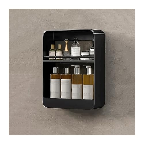 Xumh2024-3 Shampoo Halterung für Dusche Toilettenwandregal Waschtisch Kosmetikregal Wandmontiertes Metallregal ohne Stanzen Duschablage(Schwarz) von Xumh2024-3