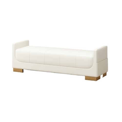 Xumh2024-3 Sitzbank Polsterbank Bett-Endhocker, Schlafzimmer, kleine Wohnung, einfacher nordischer Stoff, Wohnzimmer, Armlehne, Sofahocker, Schuhbank Sitzhocker Schlafzimmer(Weiß) von Xumh2024-3