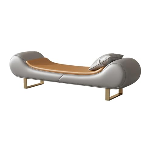 Xumh2024-3 Sitzbank Polsterbank Leichter Luxus-Bett-Endhocker, Schlafzimmer-Chaiselongue, Bettbank, Wohnzimmer, kleines Sofa, Fußstütze, Schuhbank Sitzhocker Schlafzimmer(Grigio) von Xumh2024-3