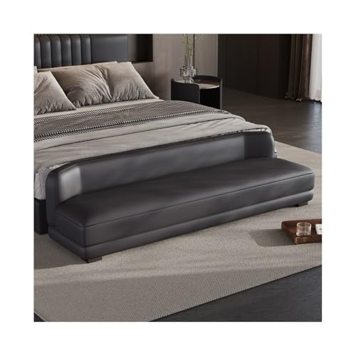 Xumh2024-3 Sitzbank Polsterbank Nachttischbank for Schlafzimmer, Garderobe, Lange Bank, italienische minimalistische, Sofabank, Bekleidungsgeschäft, Schuhbank Sitzhocker Schlafzimmer(Schwarz) von Xumh2024-3