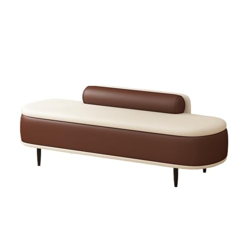 Xumh2024-3 Sitzbank Polsterbank Nachttischbank for Schlafzimmer, leichte Luxus-Schuhbank, Lange Bank for den Eingang, Schuhbank for, Garderobe, Sofabank Sitzhocker Schlafzimmer(Coffee,Groß) von Xumh2024-3