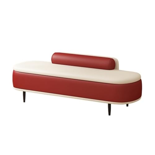Xumh2024-3 Sitzbank Polsterbank Nachttischbank for Schlafzimmer, leichte Luxus-Schuhbank, Lange Bank for den Eingang, Schuhbank for, Garderobe, Sofabank Sitzhocker Schlafzimmer(Red,Groß) von Xumh2024-3