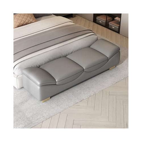 Xumh2024-3 Sitzbank Polsterbank Schlafzimmer-Bett-Endbank, leichte Luxus-Sofabank, Eingangsschuhbank, Wohnzimmer, kleine Sofabank, Chaiselongue, Lange Bank Sitzhocker Schlafzimmer(Light Gray,Groß) von Xumh2024-3