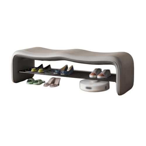 Xumh2024-3 Sitzbank Polsterbank Schuhwechselhocker Eingangshocker Designer-Garderobensofa Langer Hocker Bettendhocker Sitzhocker Schlafzimmer(Grigio,Mittel) von Xumh2024-3