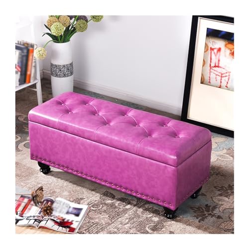Xumh2024-3 Stabile Unterstützung Multifunktionaler Langer Schuhwechselhocker for den Eingang, Haushalts-Sofahocker, rechteckig, einfarbig, Eingangstürhocker, Eingangstür-Schuhwechselhocker(Rose,60cm) von Xumh2024-3
