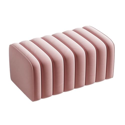 Xumh2024-3 Stabile Unterstützung Schuhputzhocker, Hauseingangsbank, einfache Wohnzimmer-Kleiderbank, Garderobe, Sofahocker, einfarbig, Nachttischhocker, rechteckig(Pink) von Xumh2024-3
