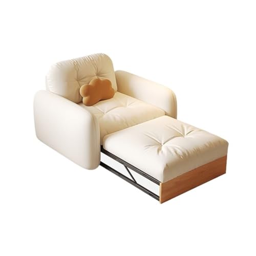 Xumh2024-3 Umwandelbarer Sofasessel Log Einzelsofa-Stuhl, klappbares Mehrzweck-Wohnzimmer-Schlafsofa aus massivem Holz, umwandelbares Schlafsofa mit weichem Kissen von Xumh2024-3