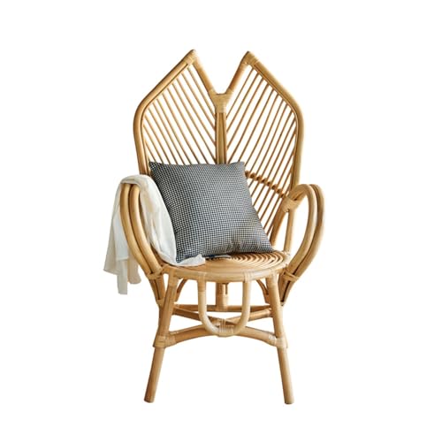 Xumh2024-3 Zuhause Balkon Mid Century Modern Akzentstuhl, Rattan-Esszimmerstuhl mit Armlehne, bequemer Rückenlehnenstuhl, Liegestuhl for Wohnzimmer, Schlafzimmer Draußen Chair Sitz von Xumh2024-3