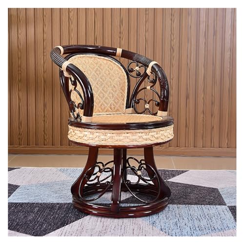 Xumh2024-3 Zuhause Balkon Rattanstuhl, um 360 Grad drehbarer Loungesessel, bequemer Sessel for Schlafzimmer, Wohnzimmerdekoration Draußen Chair Sitz(Red) von Xumh2024-3