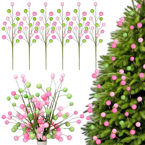 XunYee 6 Stück Weihnachtskugel-Plektren, 43,2 cm, rosa-grün, Weihnachtsbaumschmuck, rosa und grün, Glitzer-Dekoration für Zuhause, Büro, Familie, Urlaub, Party XunYee 6 Stück Weihnachtskugel-Plektren, 43,2 cm, rosa-grün, Weihnachtsbaumschmuck, rosa und grün, Glitzer-Dekoration für Zuhause, Büro, Familie, Urlaub, Party von XunYee