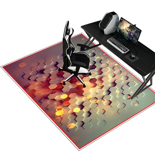 XunZheng Schreibtischstuhl Unterlage, Bürostuhl Matte, Bodenschutzmatte Gaming Teppich, Bodenschutz Bürostuhl Teppichschoner für Parkett, Laminat, Hartböden und Teppichboden 120 x 160 cm von XunZheng