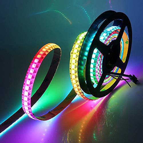 XUNATA LED Streifen WS2812B 5050 RGB 144LEDs/m Pixel Individuell Adressierbare Vollfarb LED Pixelstreifen Traumfarbe Lichtband (Wasserdicht IP67, 2M) von XUNATA