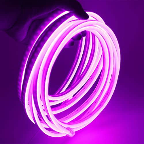 XUNATA Neon LED Strip Streifen, 12V 2835 120leds/m Diffusion Flex LED Lichtband Schlauch (Violett, 2M) von XUNATA