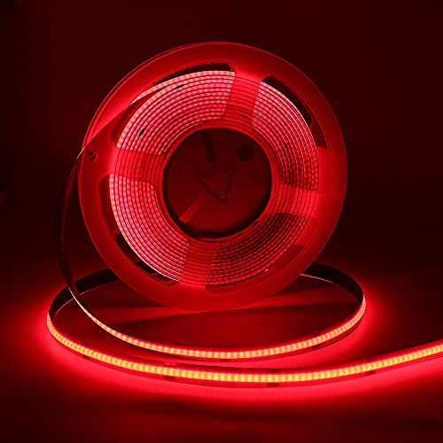 XUNATA USB COB LED Streifen 320 LEDs/m Superhell Hohe Dichte Selbstklebend Flexibles 5V COB LED Lichtband Strip für Schlafzimmer Küche Home Innendekoration (Rot, 3M) von XUNATA