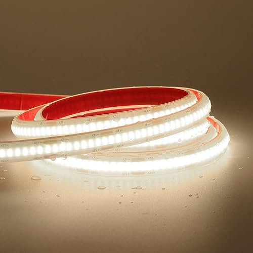 XUNATA 10M COB LED Streifen Naturweiß, 12V 320LEDs/m Superhell Hohe Dichte IP68 Wasserdicht Flexibles Selbstklebend COB LED Lichtband Strip für Heim DIY Festival Dekoration von XUNATA