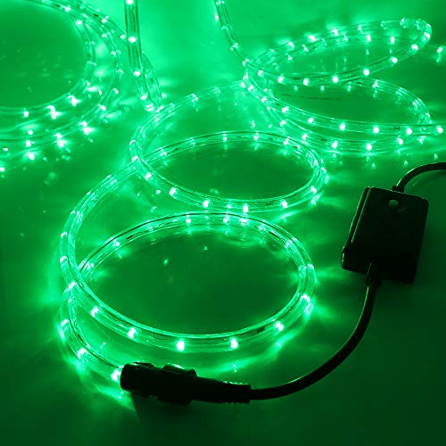XUNATA 220V LED Lichterschlauch Licht Leiste 36LEDs/m IP65 Wasserdicht Schlauch Seil Lichter mit Controller für Innen Außen Garten Party Weihnachten Deko (Grün, 1M) von XUNATA