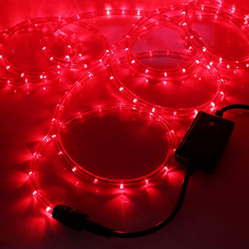 XUNATA 220V LED Lichterschlauch Licht Leiste 36LEDs/m IP65 Wasserdicht Schlauch Seil Lichter mit Controller für Innen Außen Garten Party Weihnachten Deko (Rot, 10M) von XUNATA