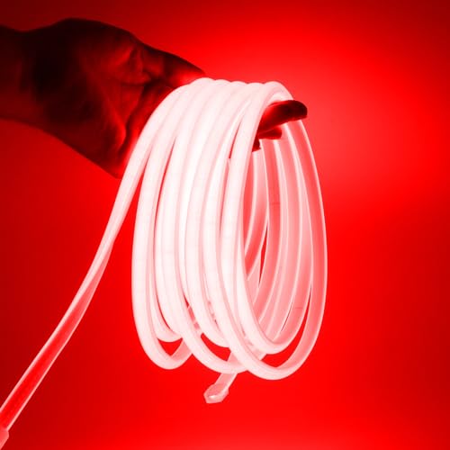 XUNATA COB Neon LED Streifen, 230V 288leds/m Superhell Hohe Dichte, Diffusion Flex LED Schlauch für Heim DIY Festival Dekoration (Rot, 24M) von XUNATA