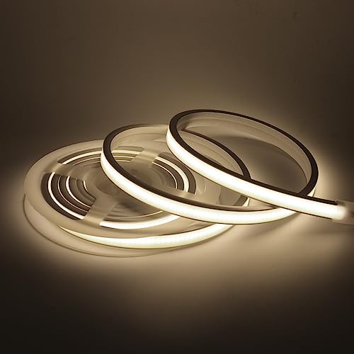 XUNATA COB Neon LED Streifen Naturweiß, 5V COB LED Streifen Superhell Hohe Dichte, 320LEDs/M, Diffusion Flex LED Schlauch für Schlafzimmer Küche Home Innendekoration (Naturweiß, 1M) von XUNATA