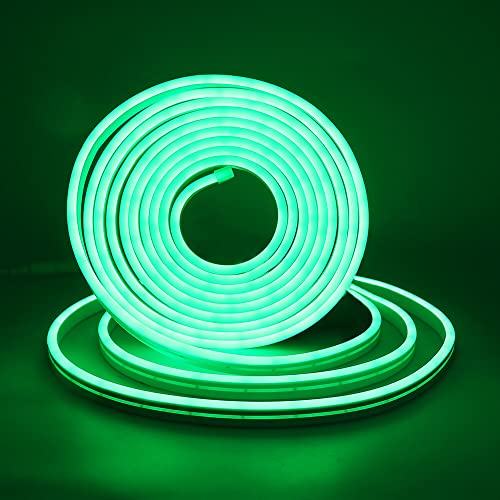 XUNATA USB LED Strip Mit Schalter, 5V 2835 120leds/m Neon Schlauch Diffusion Wasserdicht Flex LED Lichtband Streifen (Grün, 3M) von XUNATA
