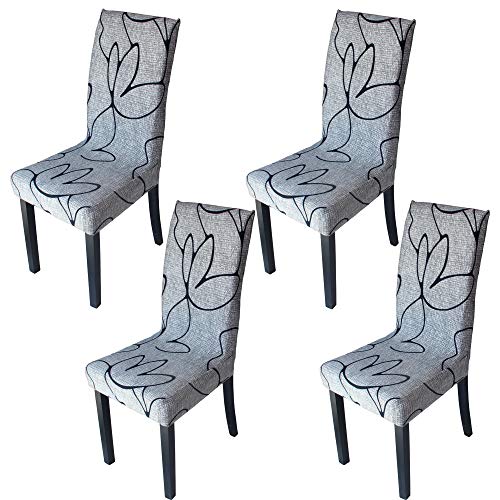 Xundefeng StuhlHussen 4er Set Hoher Rückenlehne Schwingstuhl Esszimmerstuhl Freischwinger Esszimmer Stuhl Hussen Stretch Elasthan Schonbezüge Schutzhülle Lotus Grau Xundefeng StuhlHussen 4er Set Hoher Rückenlehne Schwingstuhl Esszimmerstuhl Freischwinger Esszimmer Stuhl Hussen Stretch Elasthan Schonbezüge Schutzhülle Lotus Grau von Xundefeng