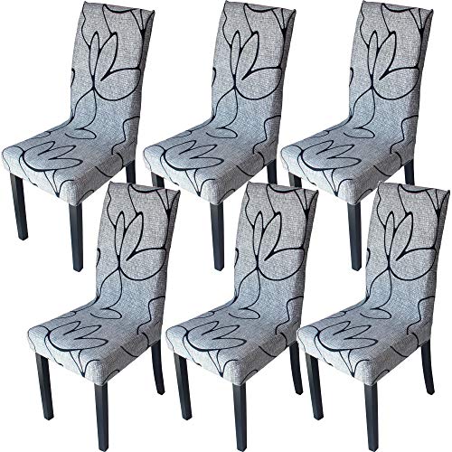 Xundefeng StuhlHussen 6er Set Hoher Rückenlehne Schwingstuhl Esszimmerstuhl Freischwinger Esszimmer Stuhl Hussen Stretch Elasthan Schonbezüge Schutzhülle Lotus Grau Xundefeng StuhlHussen 6er Set Hoher Rückenlehne Schwingstuhl Esszimmerstuhl Freischwinger Esszimmer Stuhl Hussen Stretch Elasthan Schonbezüge Schutzhülle Lotus Grau von Xundefeng