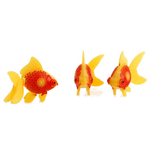 Xuniu 3 Stücke Aquarium Kunststoff Schwimmen Gold Fisch Ornament Künstliche Dekoration (5,7 cm x 4 cm) von Xuniu