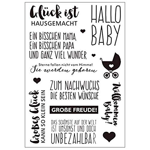 Xurgm Silikonstempel Set Deutsch - Clear Stamps -Silikon Stempel - Prägung Stempel - DIY Dekoration Stanzen - Stempel Silikon - DIY Stamp - Stempel Prägung von Xurgm