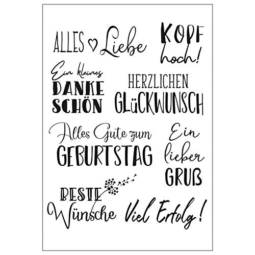 Xurgm Silikonstempel Sprüche Deutsch Clear Stamps -Silikon Stempel - Prägung Stempel - DIY Dekoration Stanzen - Stempel Silikon - DIY Stamp - Stempel Prägung von HDmirrorR